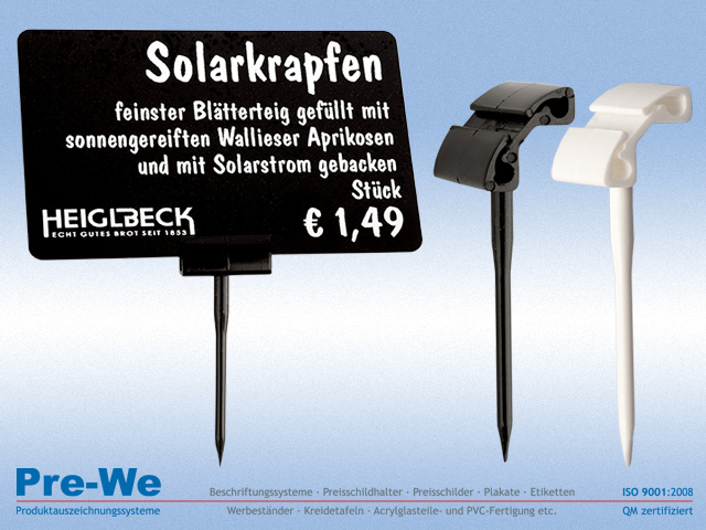 Schwarzer Business-Display-Clip-Halter, Doppelkopf-Preisschild